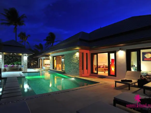 Bophut Sea View Villa For Sale Ko Samui At Night