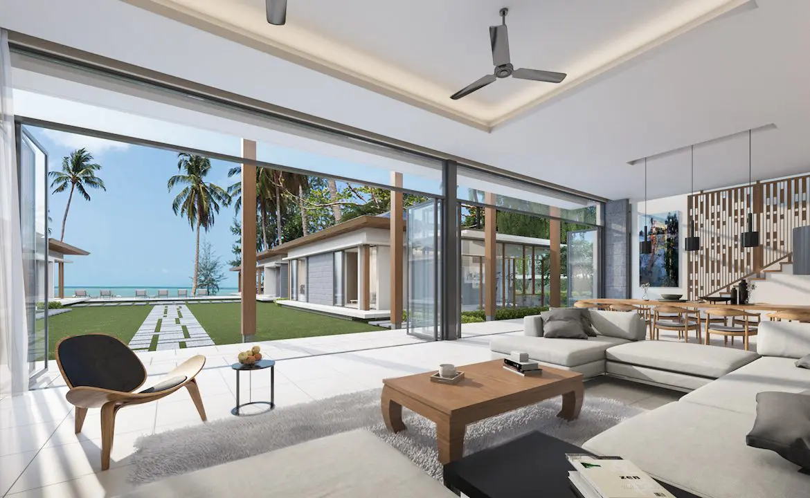 Absolute Beachfront Villa For Sale Ko Samui Living Area