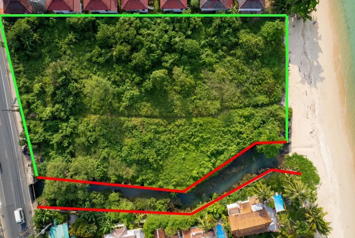 Bang Po Beach land For Sale Ko Samui Aerial