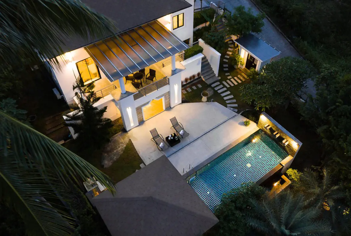 Chaweng Noi Tropical Paradise Villa Aerial Night
