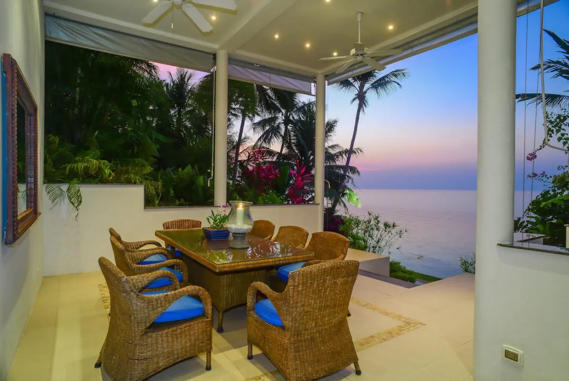 Napasai Beachfront Villa For Sale Covered Terrace