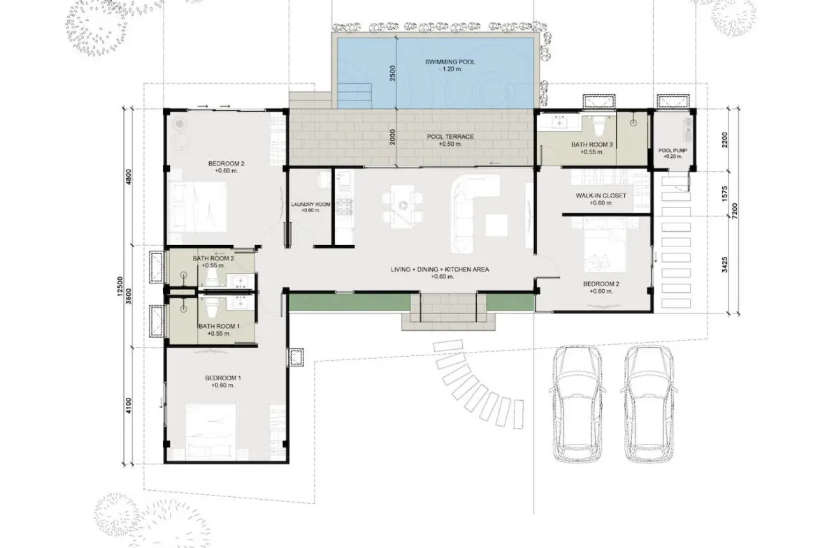 Saitarn Residences Type B Floor Plan