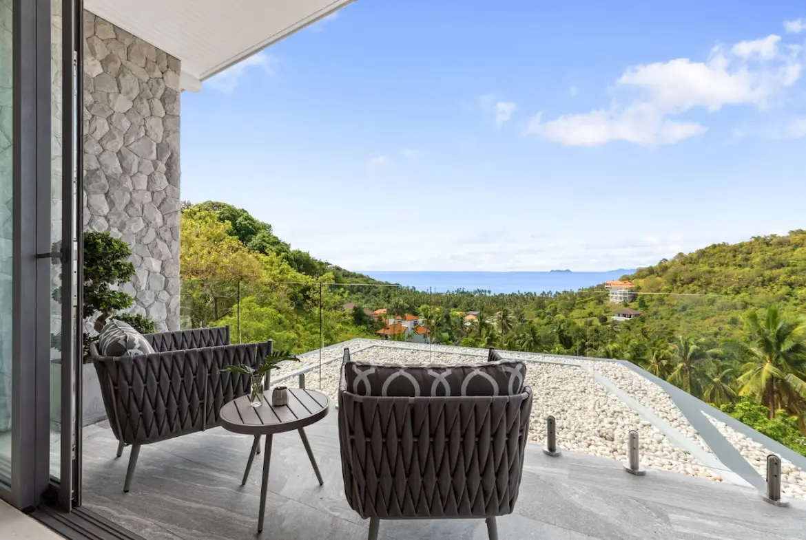 Stunning Sea View Villas Ko Samui Bedroom Balcony