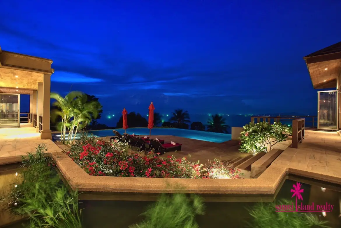 Villa Baan Faa Sai For Sale Koh Samui Terrace Night