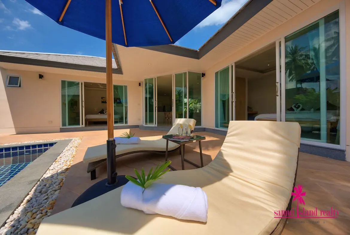 Lipa Noi Beachside Villa For Sale Koh Samui Sun Loungers