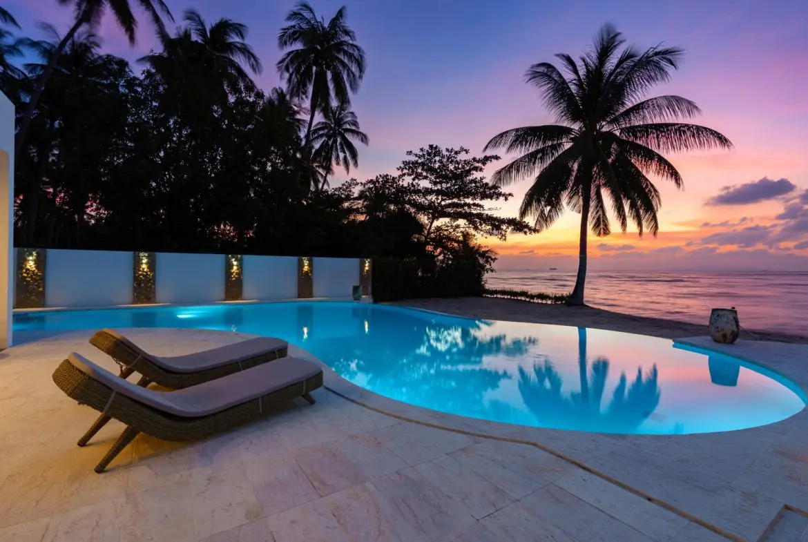 Koh Samui Beach Villas Pool At Night