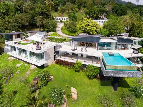 Ko Samui Luxury Villa Aerial Front