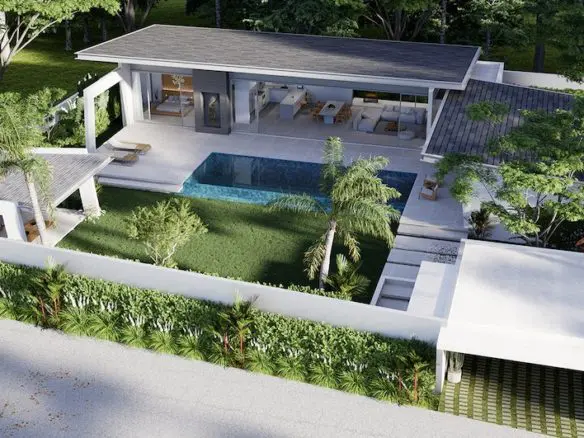 Koh Samui Contemporary Villas Aerial Render