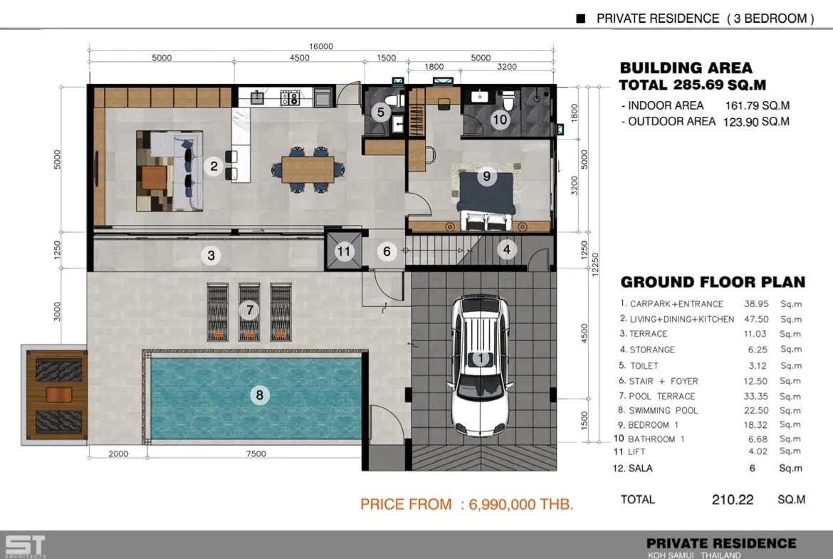 Koh Samui Pool Villas Plai Laem Ground Floor Plan