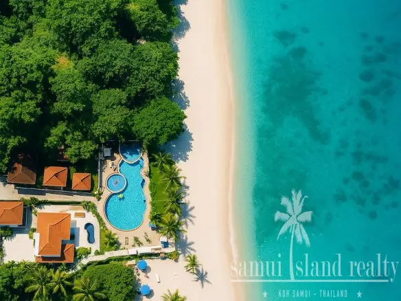 Koh Samui Beachside Villa Aerial Beach