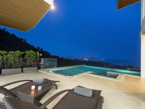 Villa For Sale At The Wave Koh Samui Terrace Night