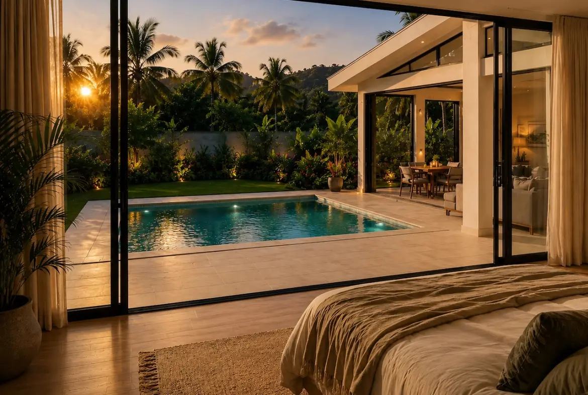 Green Grove Villa Estate Bedroom Night