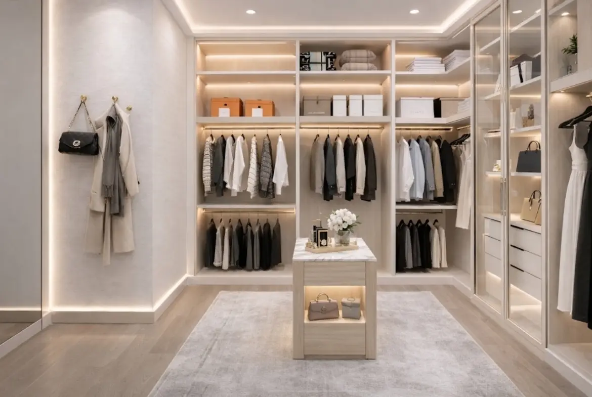 Ban Tai Sea View Villa walk-in closet