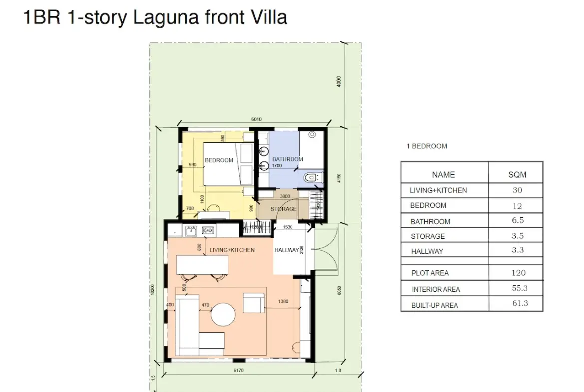 Casa Blanca Residences 1 Bed Floor Plan