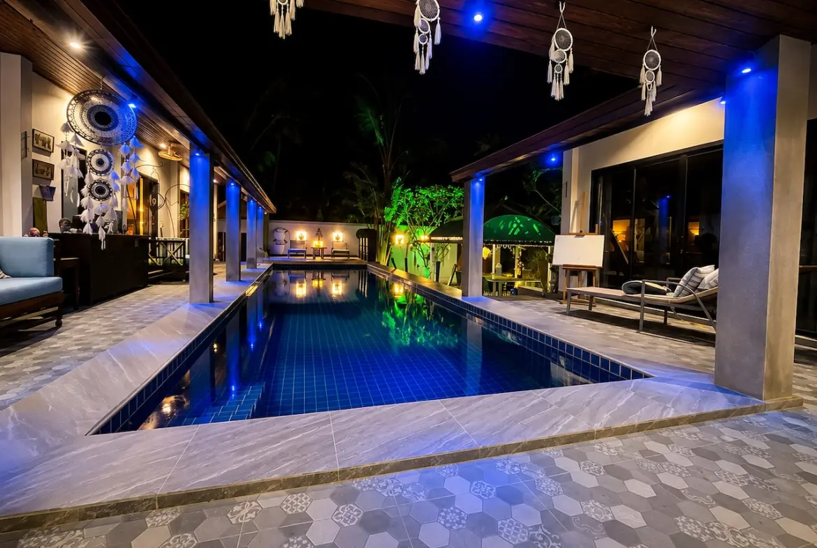 Bang Kao Villa For Sale Pool Night