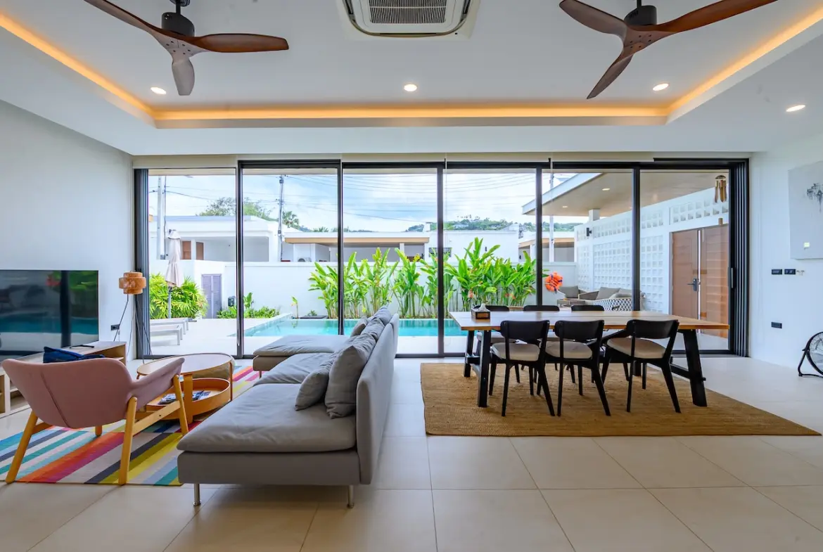 Bophut 2-Bed Pool Villa Living View