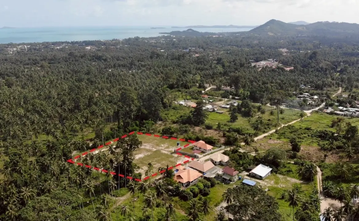 Development Land in Maenam bird eye view