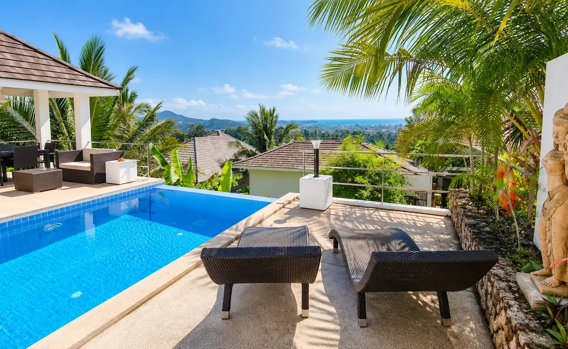 Chaweng 4-Bed Sea View Villa Outdoor Area