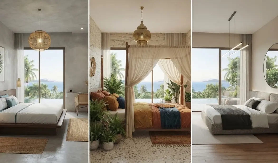 Modern Tropical Villa Bedrooms
