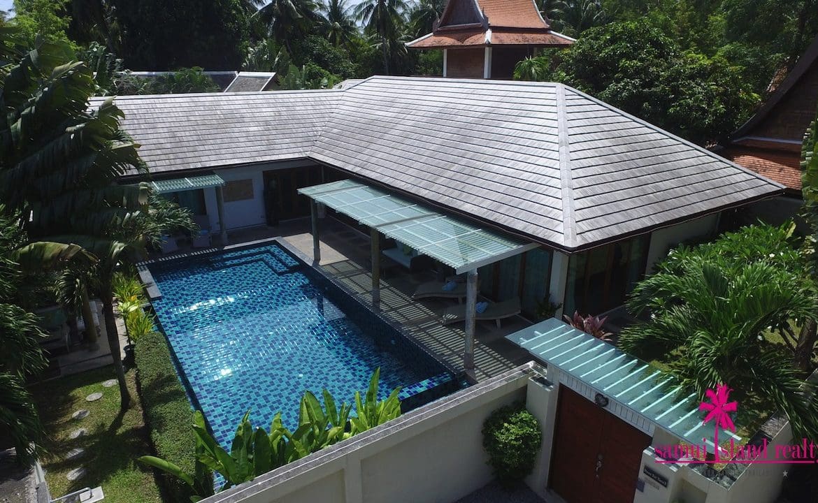Baan Tai Pool Villa Samui Aerial Shot