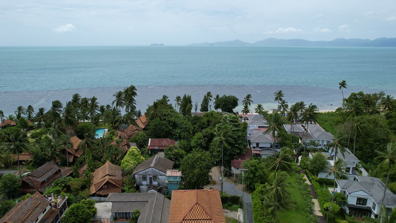 Beachfront Land For Sale In Ko Samui Aerial Back