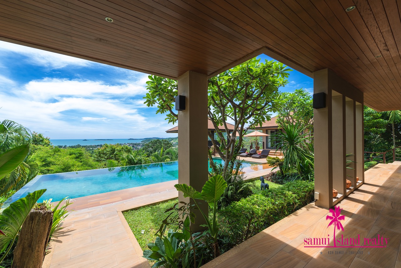 Bophut 4 Bedroom Sea View Villa For Sale Covered Terrace