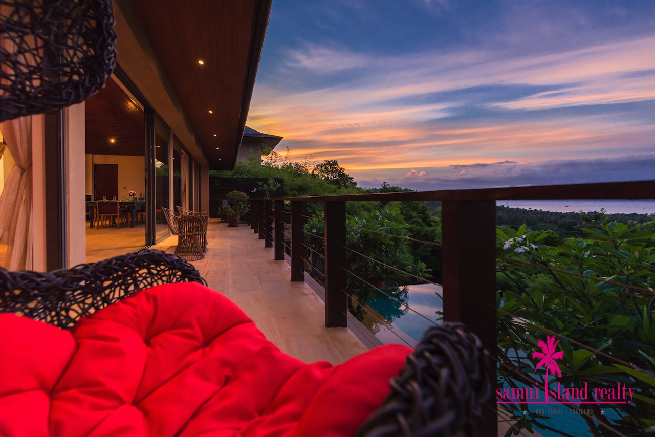 Bophut 4 Bedroom Sea View Villa For Sale Evening View