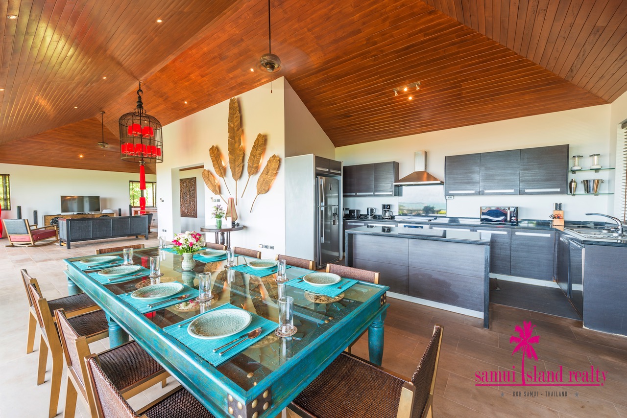 Bophut 4 Bedroom Sea View Villa For Sale Kitchen & Dining Area