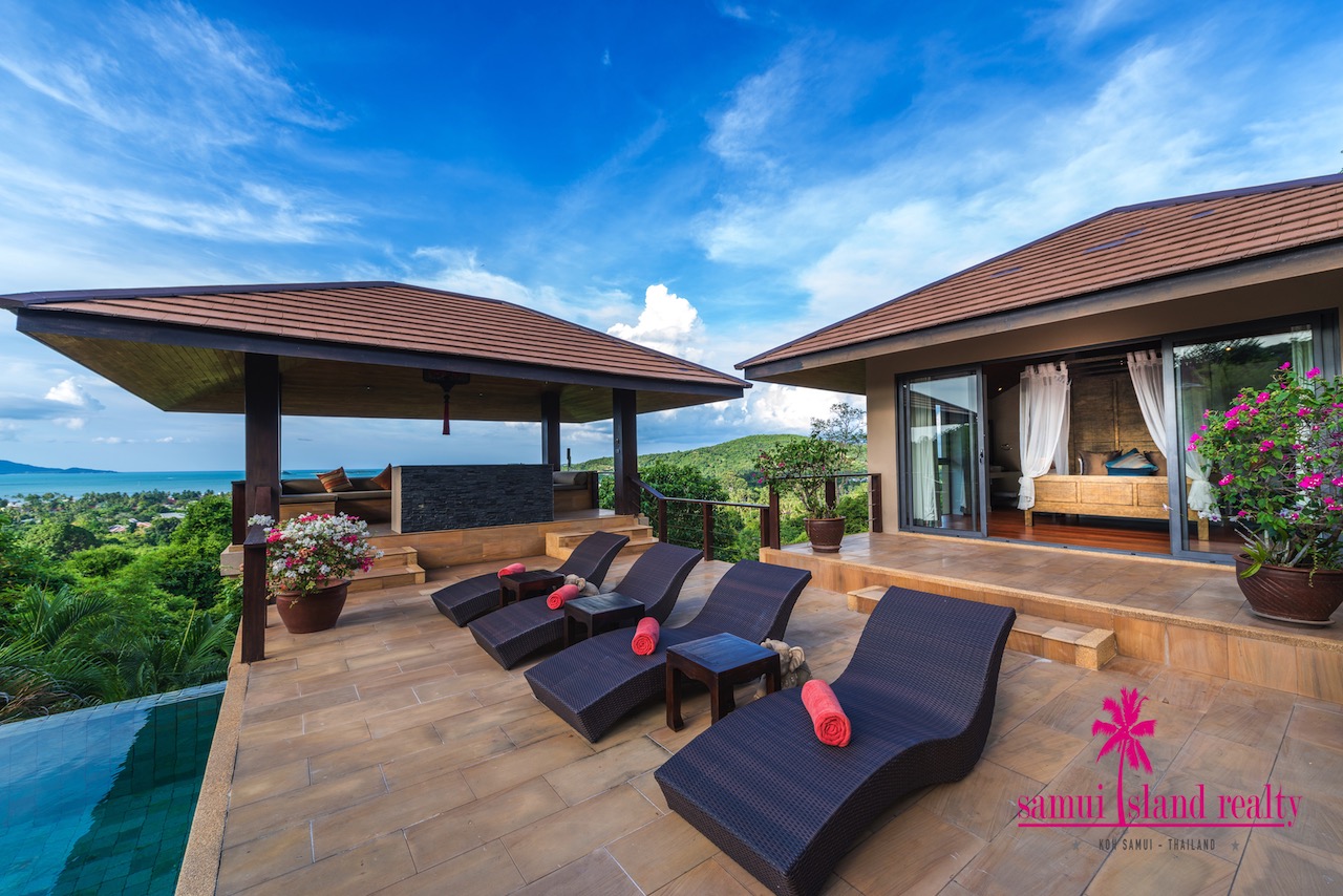 Bophut 4 Bedroom Sea View Villa For Sale Sun Terrace & Sala