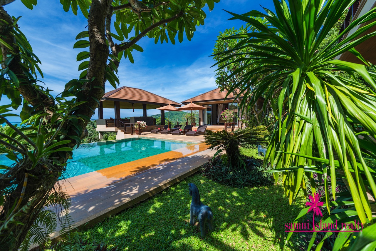 Bophut 4 Bedroom Sea View Villa For Sale Tropical Gardens