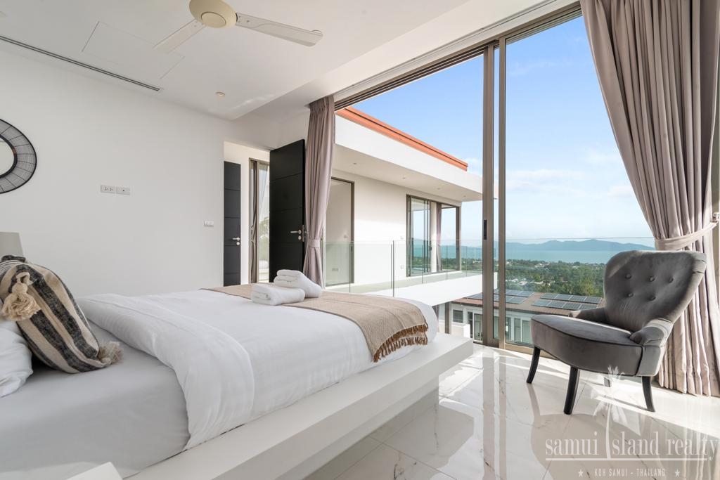 Bophut Contemporary Sea View Villa Bedroom