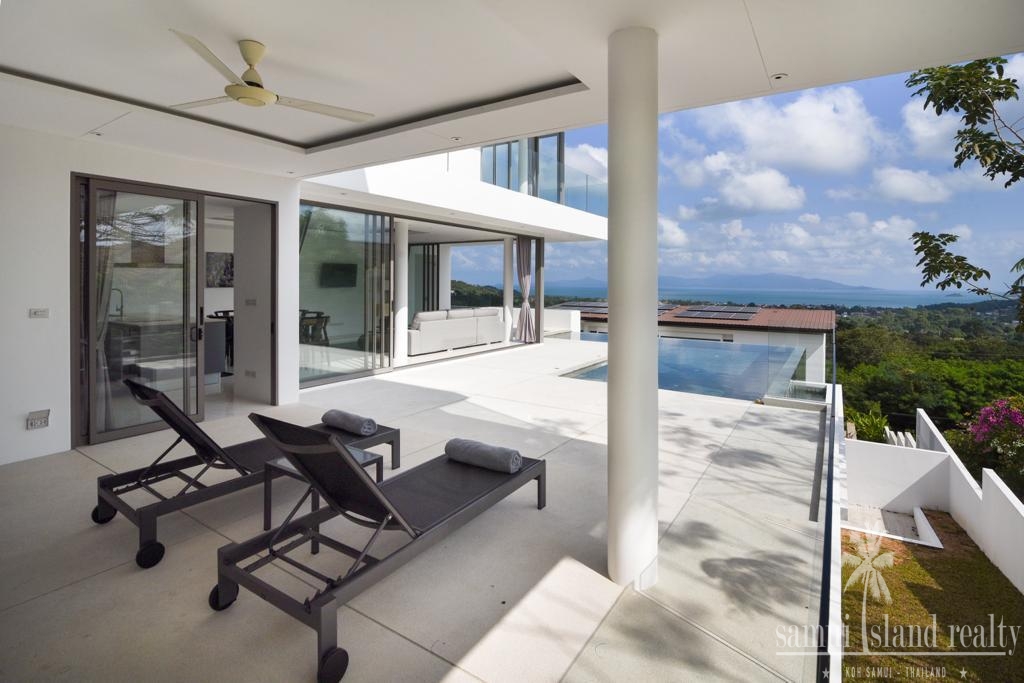 Bophut Contemporary Sea View Villa Covered Terrace