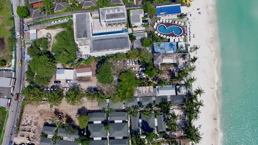 Chaweng Beachfront Land For Sale Ko Samui Aerial Overhead Image