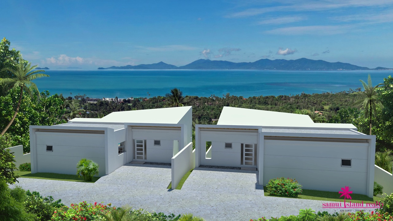 Koh Samui Sea View 2 Bedroom Villas For Sale Parking Area