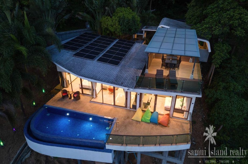 Laem Yai Sea View Villa Samui Night