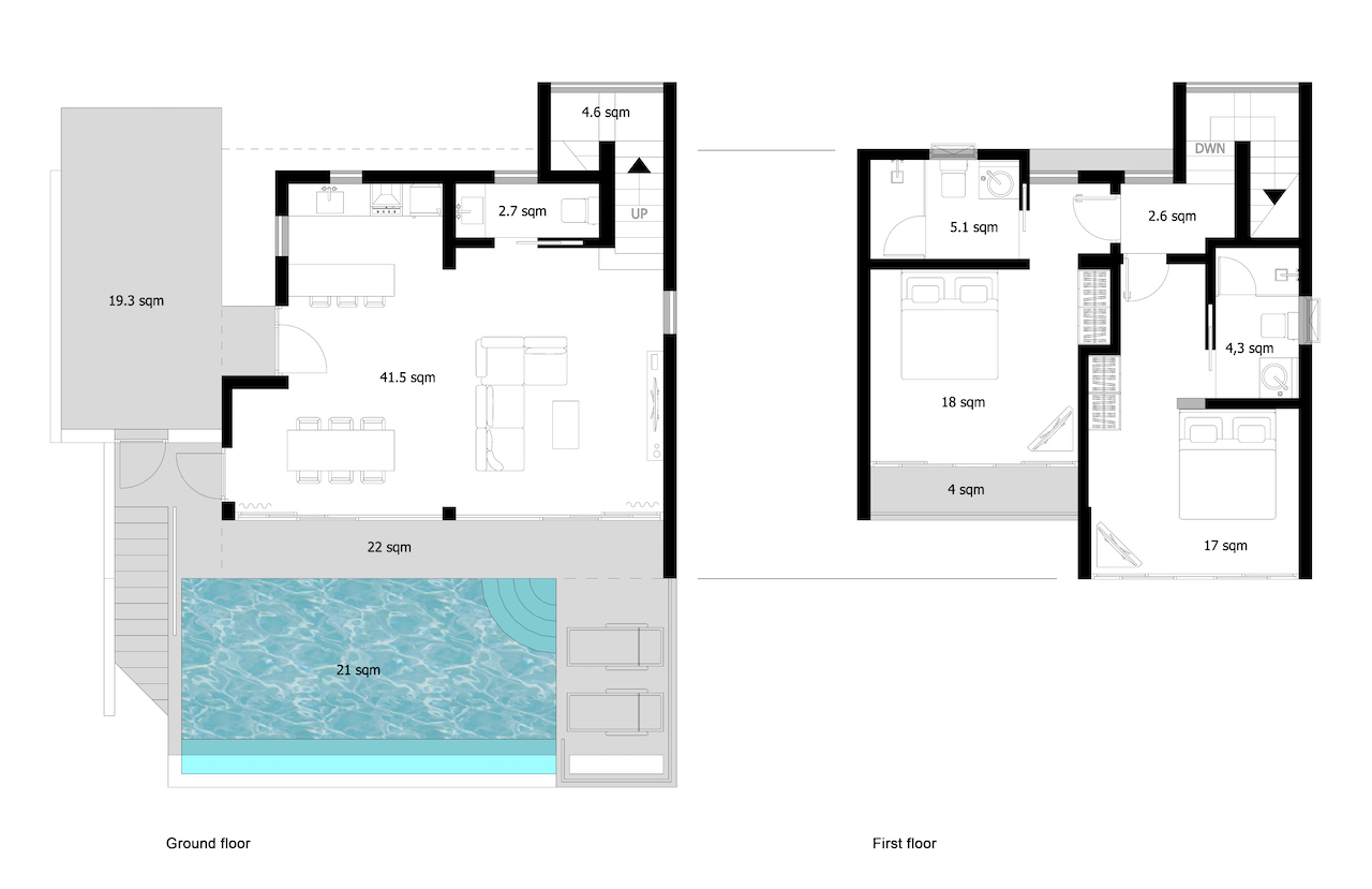 Modern Style Pool Villas Ko Samui Modern Style Pool Villas Ko Samui Villa Floor Plan