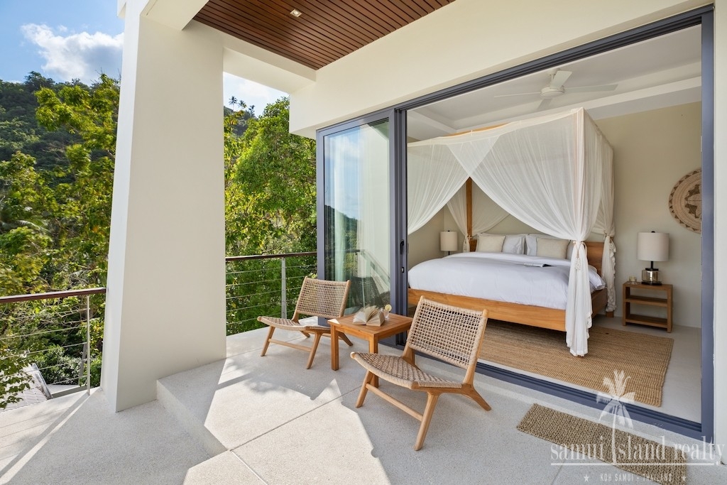 Oriental Luxury Sea View Villa Ko Samui Bedroom Terrace