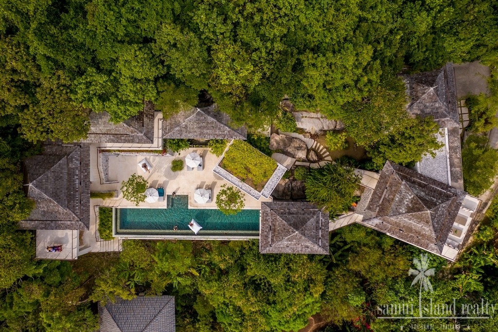 Oriental Luxury Sea View Villa Ko Samui Aerial