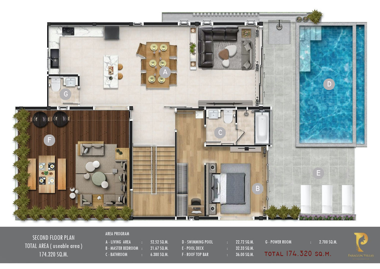 Paragon Villas Ko Samui 2nd Floor Plan