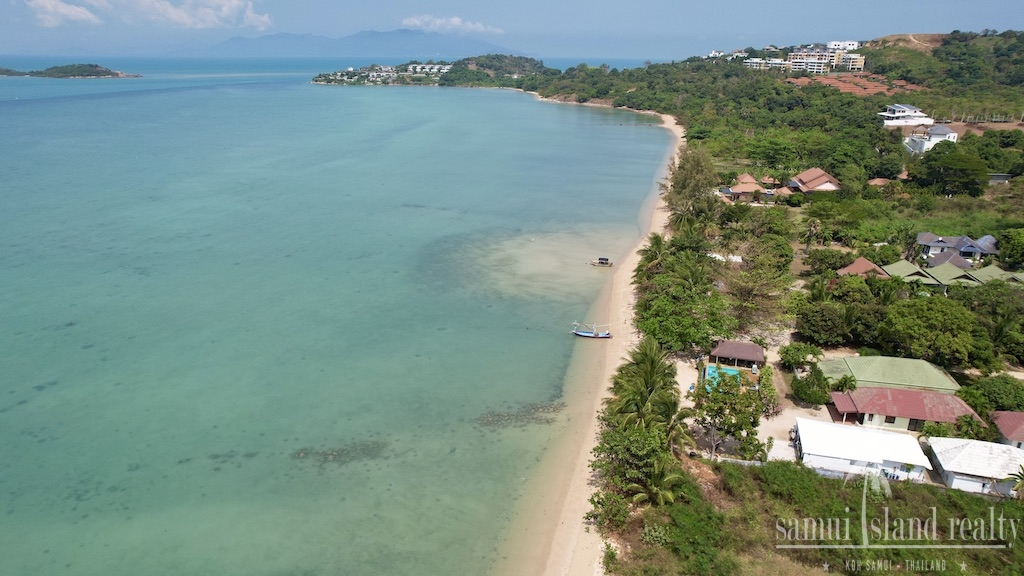 Plai Laem Beachfront Land For Sale Koh Samui Aerial