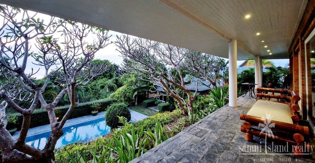 Plai Laem Sunset Villa For Sale Koh Samui Covered Terrace