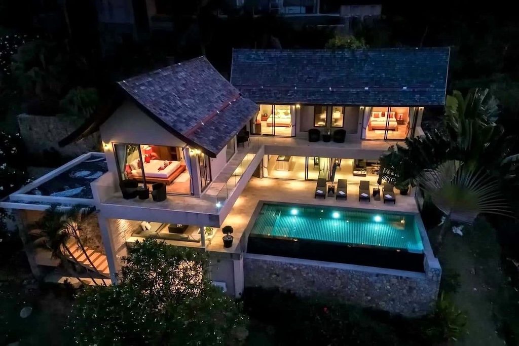 Rockwater Sea View Villa For Sale in Koh Samui Night