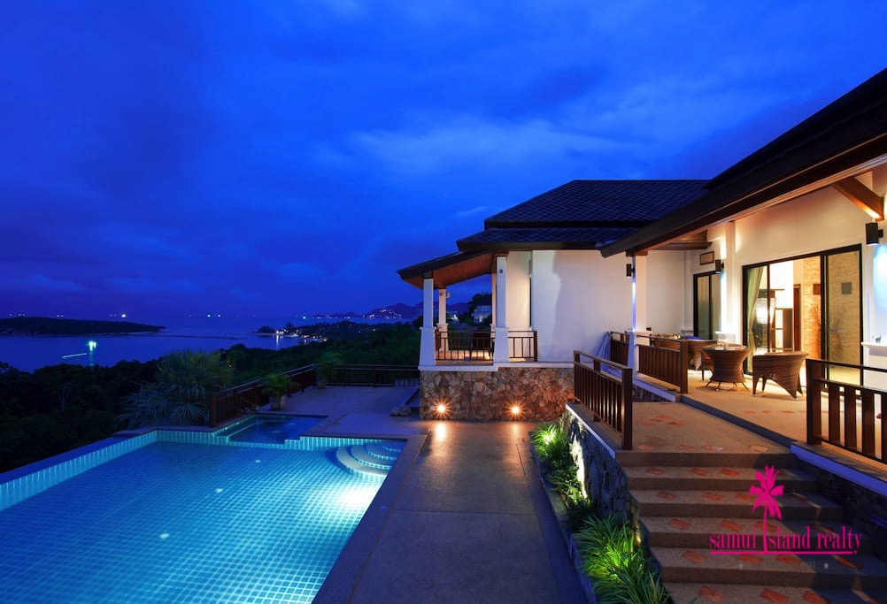 Sunrise Villa Koh Samui Pool At Night