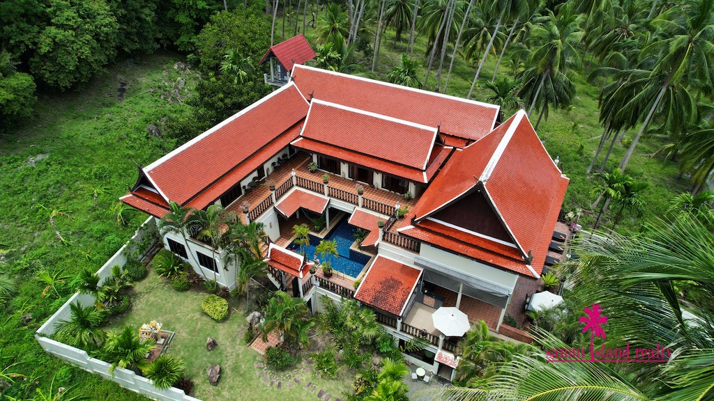 Traditional Thai Style Villa Aerial Image
