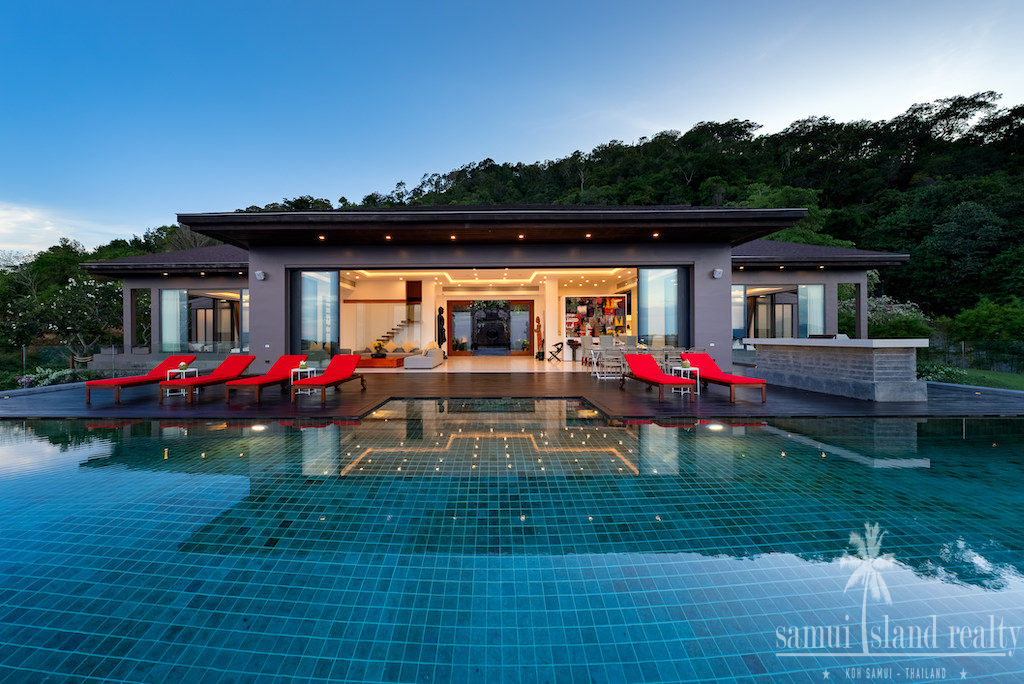 Villa Michaela For Sale Koh Samui Pool At Night