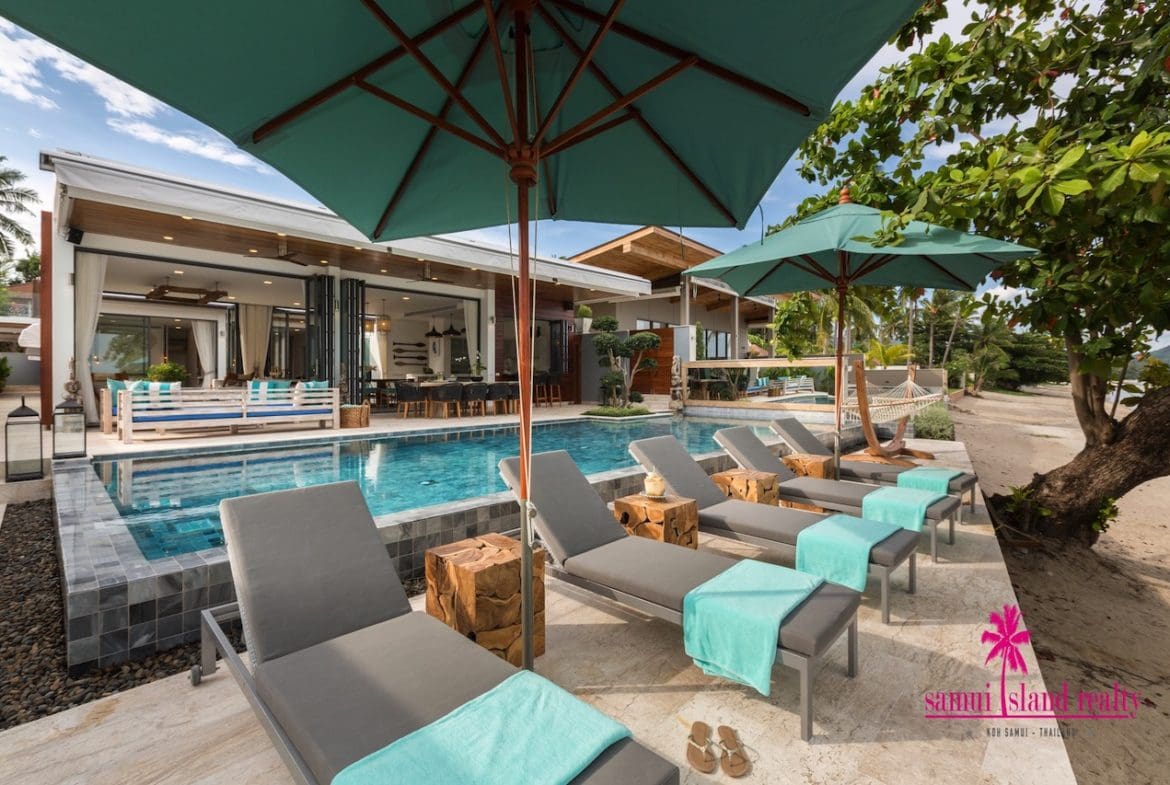 Villa Suma Beachfront Property Ko Samui Pool Loungers