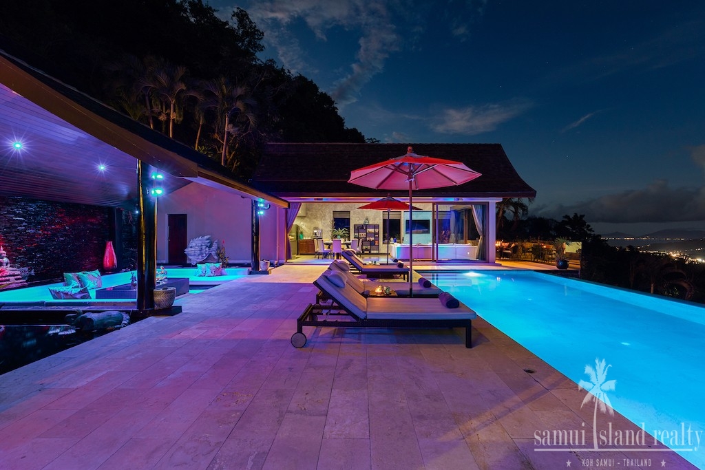 Villa Tiga ForSale Koh Samui Terrace Night