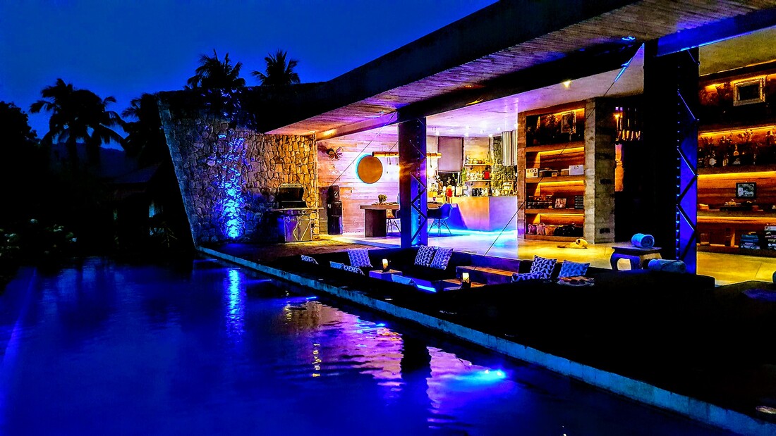 Zen Villa Pool At Night
