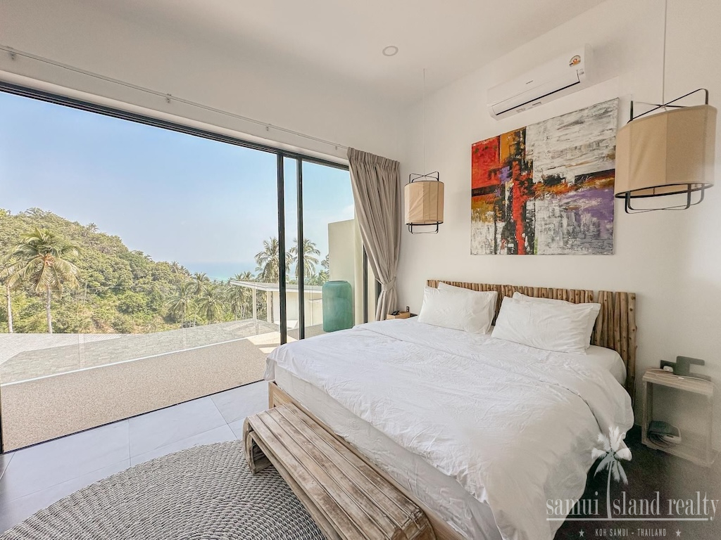 Ko Samui Contemporary Sea View Villa Bedroom