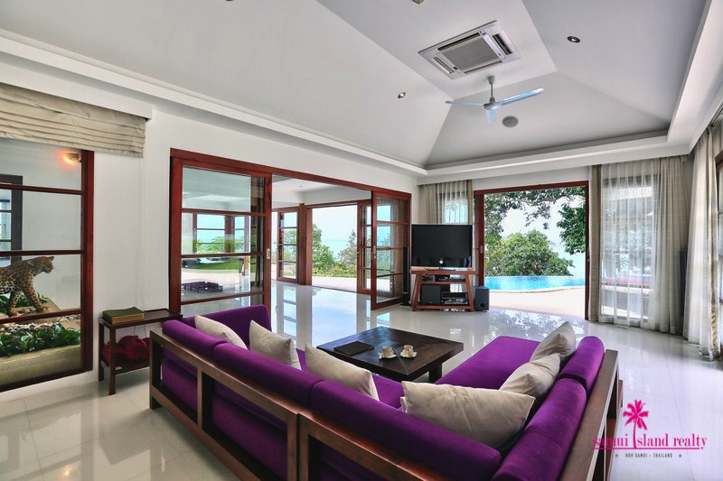 Koh Samui Oceanfront Villa For Sale Living Area